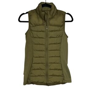 Savvi Brown Green Quilted Puffer‎ Vest Size Small